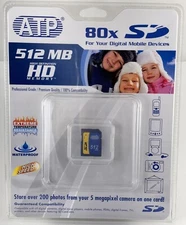 ATP 512 MB HD Memory SD Card, New