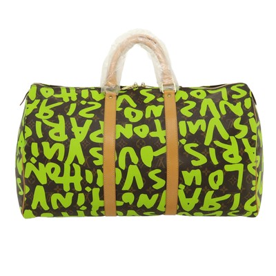 LOUIS VUITTON Monogram graffiti Keepall 50 Boston Bag Vert M93700