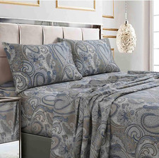 300 Thread Count Twin XL Cotton Sateen Floral Bed Sheet Set with Deep Pockets