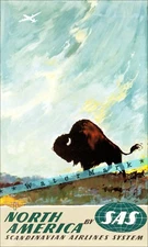 North America 1962 Air Travel Print Vintage Poster Retro Style Art Home Décor