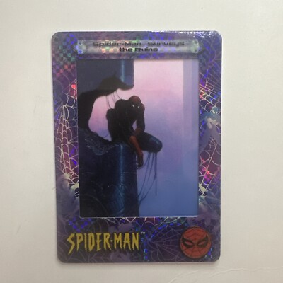 2002 MARVEL SPIDERMAN FILMCARDZ #UR3 SURVEYS THE RUINS ART BOX
