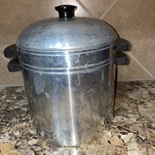 Sears Maid of Honor 8 Quart Heavy Weight Aluminum w lid 3 pc Steamer Stock Pot