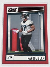 Nakobe Dean 2022 Score Red Rookie RC Card Philadelphia Eagles Football #351. rookie card picture