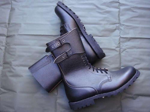 French Army Unworn Black Ranger Style Buckle Combat Boots Marbot Neuvic Size 48 - Picture 2 of 9