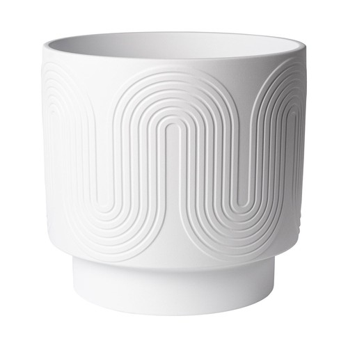 Modern 12" Amy Ceramic Planter White Plant Pot Indoor/Outdoor Plants Flowers