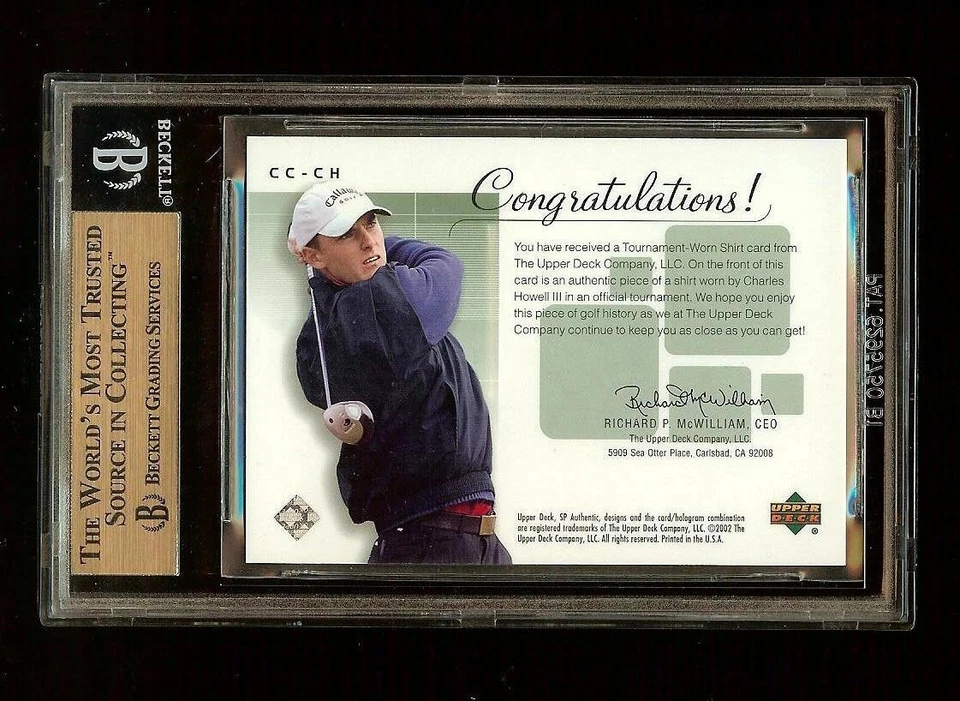 CHARLES HOWELL III 2002 SP Authentic Golf Course Classics Shirt BGS 9.5 *2457 - Image 2 of 2