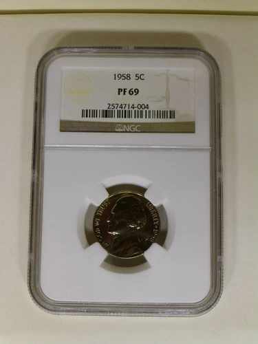1958 5c Proof Jefferson Nickel NGC PF 69 - free shipping