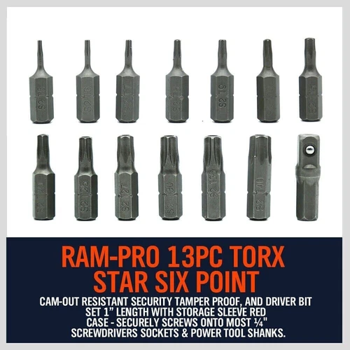 Set 14x punte Torx chiave esagonale a stella a prova di manomissione cacciavite a tre ali set di sicurezza - Foto 4 di 9