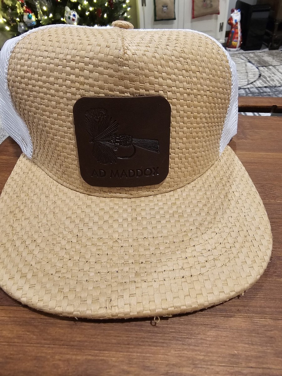 Ad Maddox Fly Fishing Hat Cap Leather Patch Nwt Snapback Trucker