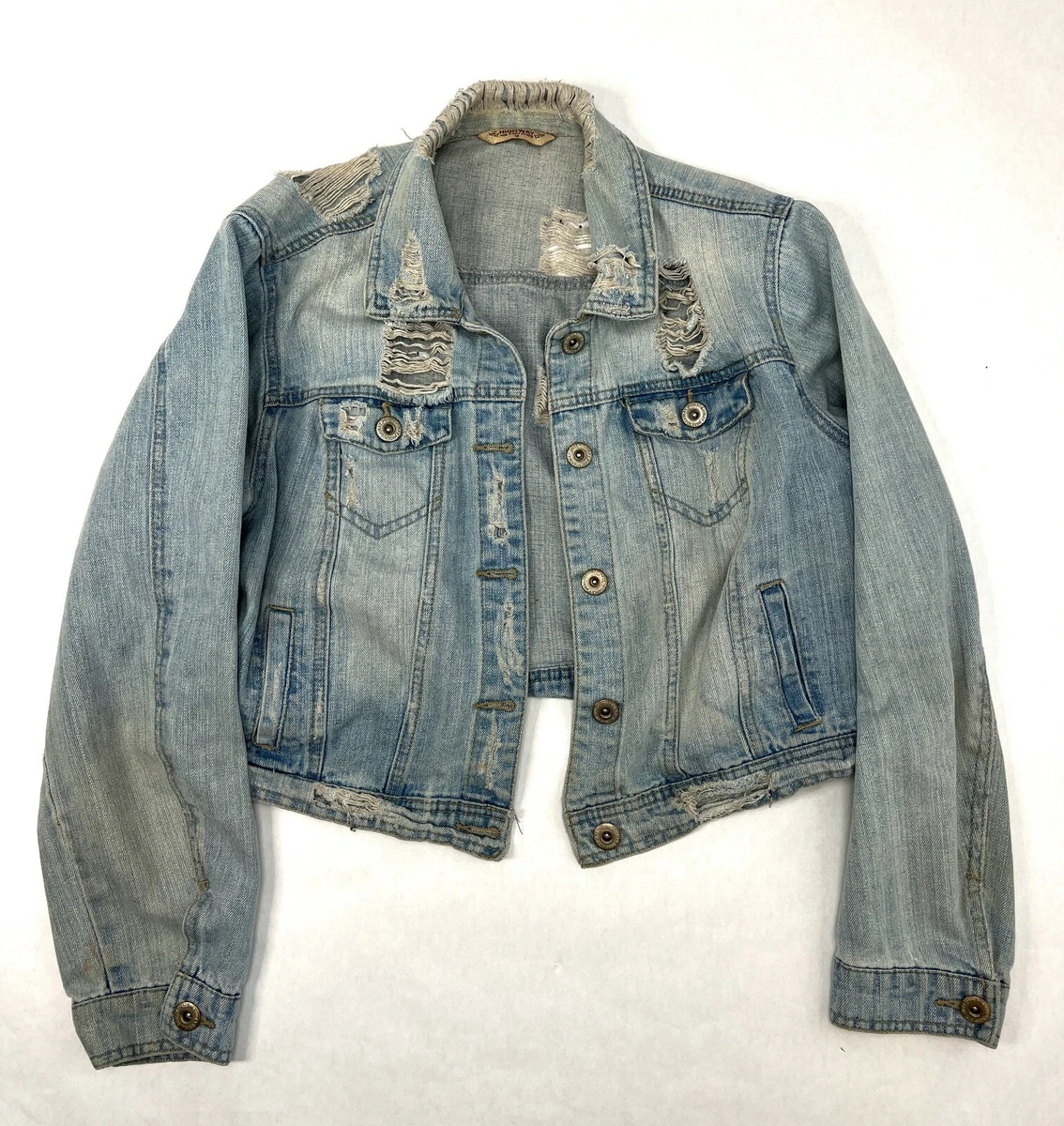 Plus Size Destructed Denim Jacket Plus Size Distressed Jean Jacket