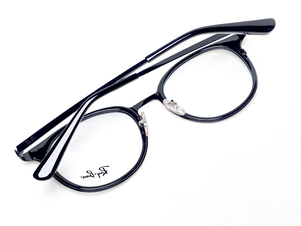 Ray Ban RB6372M 2509 Womens Shiny‎ Black Oval Eyeglasses Frames 50/19~145 H15584 NEW Ray Ban RB6372M 2509 Womens Shiny Black Oval Eyeglasses  main image 2