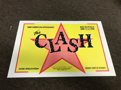 The Clash 1981 New York American Tour Cardstock Promo Concert Poster 12x18