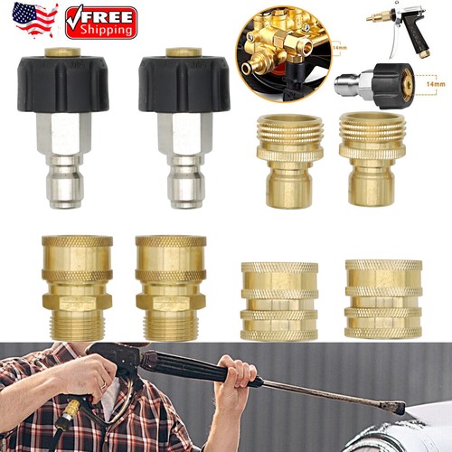 8PC Pressure Washer Adapter Set Quick Disconnect Kit M22 Swivel to 3/8