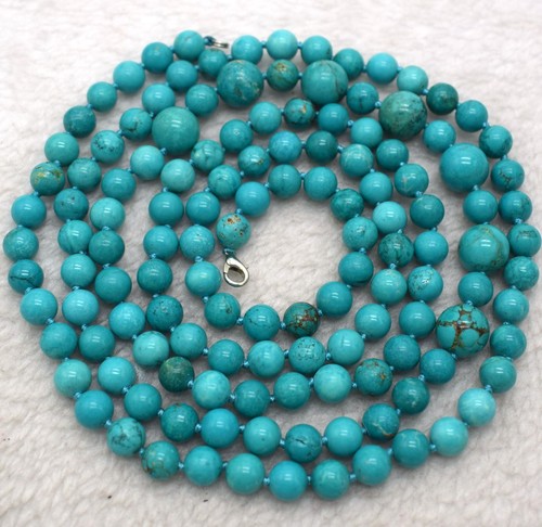 Fashion 8+12mm Multicolor Gemstone Round Beads Long Necklace 18-100" AAA+ - Picture 9 of 88