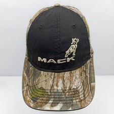 Mack Trucks Bulldog True Timber Camo Trucker Hunting Cap Snapback Hat EUC