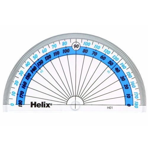 Helix 10cm 180* Protractor School Maths - Afbeelding 1 van 1
