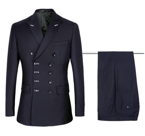 Blazer Para Hombre 2 PIEZAS Abrigo Pantalones Disfraces Boda Doble Pecho Formal Vestido Trajes - Imagen 3 de 14