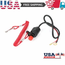 US Universal Boat Outboard Engine Motor Kill Stop Switch & Safety Tether Lanyard