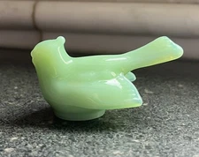 Mosser Glass - JADE/JADEITE MINI Bird Shelf Sitter 3" - Cute in a window sill