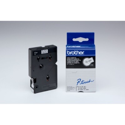 Brother TC-201 DirectLabel schwarz auf weiss 12mm x 7,7m für Brother P-Touch T
