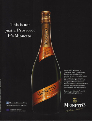 2016 Mionetto Prosecco Brut Wine Print Ad Advertisement
