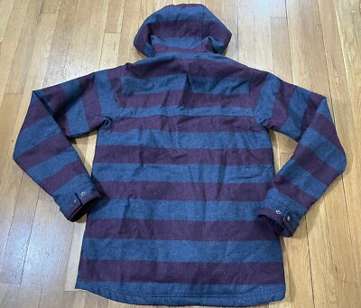Patagonia Mens Small Reclaimed Wool Snap-T Pullover Hoody Striped