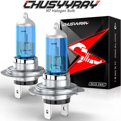 2x Super Bright H7 Halogen Headlight Bulbs Conversion Kit High Low Beam White