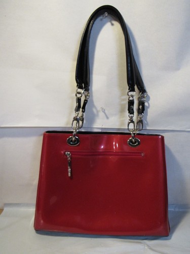 beijo Red Patent Leather handbag Tote w/ Wallet V26K - 第 4/12 張圖片