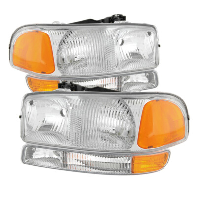 xTune Headlights & Amber Bumper Lights for GMC Sierra - Chrome