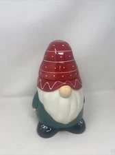 Harry and David Santa Claus Gnome Cookie Jar Red White Green N76-006433 New