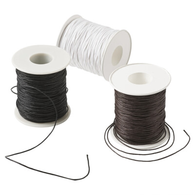 Gewachste Baumwolle Fadenkordeln 3 Farben Auffädeln Schnur Spule 1 mm 100 Yard/Rolle