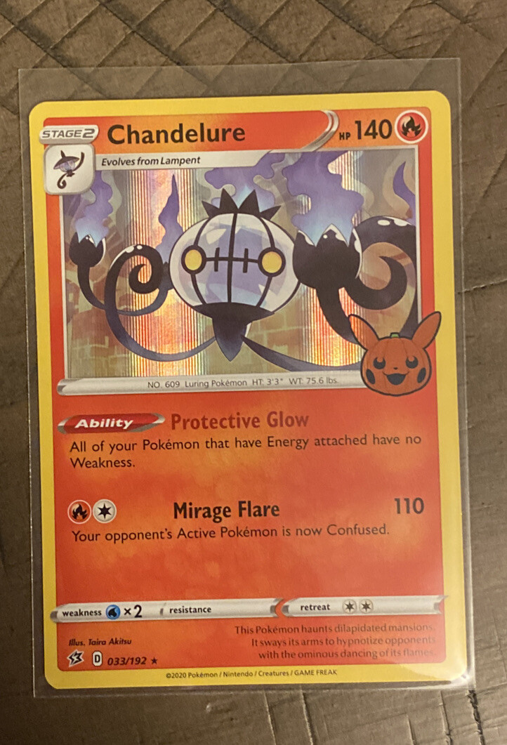 Pokemon Chandelure 33/192 Holo Rebel Clash Pokémon Card  NEAR MINT