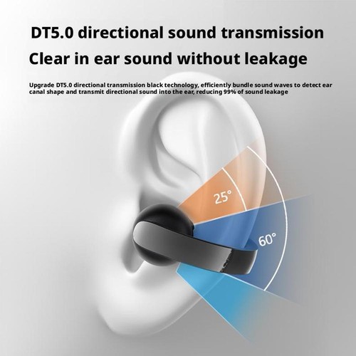 Wireless Headphone Earphones Clip On Bluetooth 5.4 Ear New Earbuds Open D0J5 - Zdjęcie 7 z 19