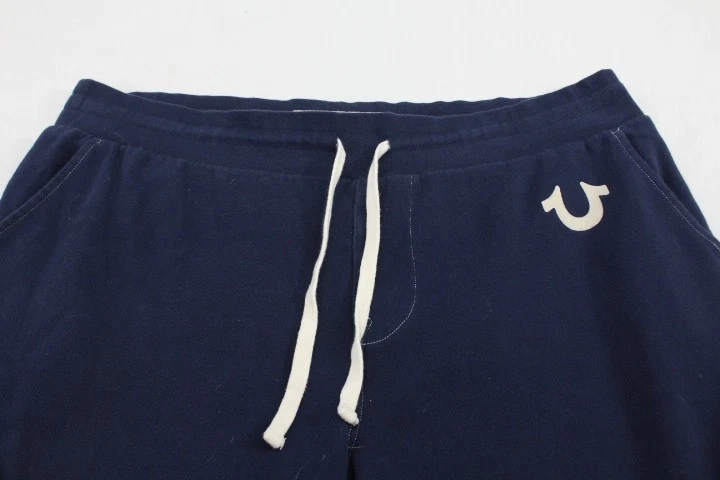 Calça de moletom atlética True Religion jogger masculina 3XL azul bordada cônica - Imagem 2 de 4