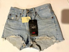 Levi s Premium 501 High Rise Shorts Women s 25 Light Wash Distressed NWT