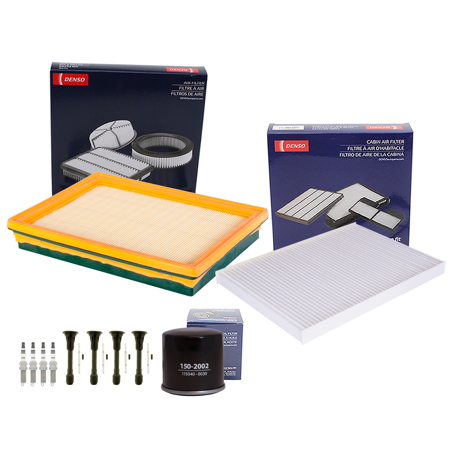 Denso Tune Up Kit NGK 4 Spark Plugs  Boots Kit for Nissan Rogue 2.5L L4 QR25DE