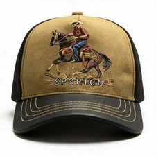 Western Cowboy Rider Embroidered Trucker Hat SPORT-CN Adjustable Baseball Cap