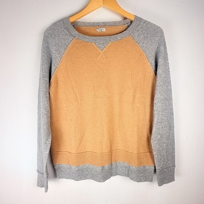 Halogen Womens 100% Cashmere Sweater Size Large Colorblock Crewneck Raglan