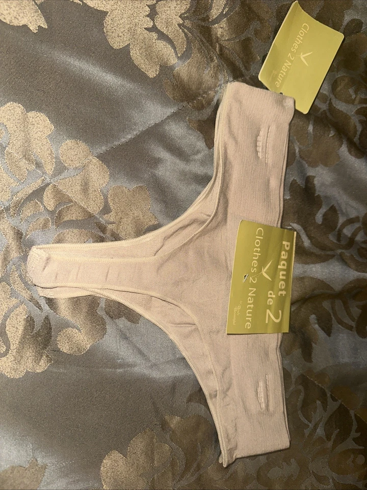 Pack de 2 tangas para mujer talla mediana 2 bambú natural Foto 2 de 3