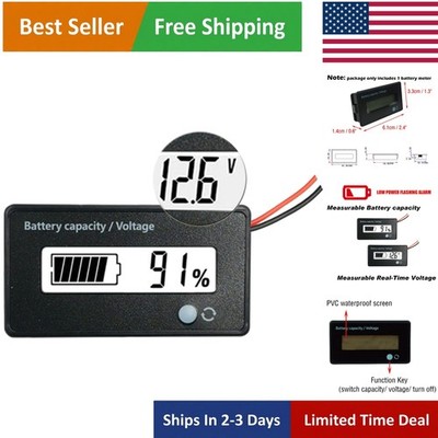 3-in-1 Battery Capacity Monitor   Digital Voltage Gauge for Boats, RVs, and More
