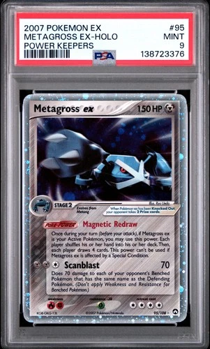 2007 POKEMON EX POWER KEEPERS #95 METAGROSS EX-HOLO PSA 9