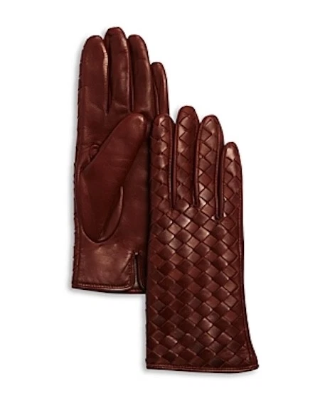 Bloomingdale's Fancy Nappa Leather Gloves - 100% Exclusive Size 7 NEW