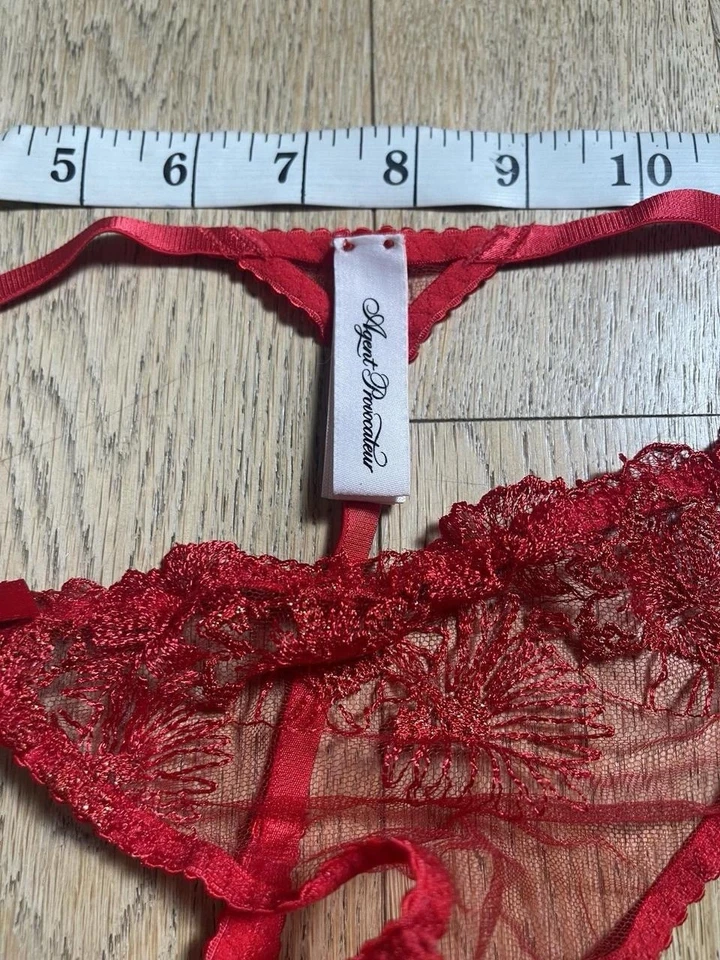Agent Provocateur Red Sheer Lace Bra & Thong Set | Luxury Lingerie - Image 4 of 4