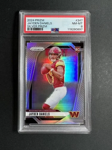 2024 Panini Prizm Jayden Daniels Silver Prizm PSA 8 #347 Rookie Card RC
