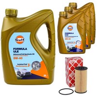 MotoröL Set Gulf Formula ULE 5W-40 8Liter + ÖLfilter FüR Nissan Primastar Kasten