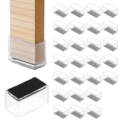 28Pcs Rectangle Chair Leg Protectors, 1.57x0.79'' Furniture Leg Pads