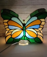 Tiffany Style Table Lamp Butterfly Stained Glass Desk Light New Replacement Cord