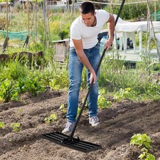 XL Lawn Leveling Rake Heavy Duty Effort Saving Lawn Level Tool Soil Garden Rake
