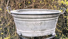 Alte Rarität seltene Zinkwanne  Zink  Gartenteich Blumentopf  DEKO 