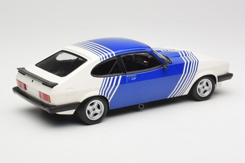 155788600 Ford Capri Mk2 3.0 White with Blue Stripes Minichamps 1/18 - Imagen 2 de 6